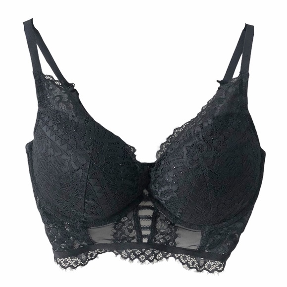 La SENZA Other - La Senza Deep Plunge Black Lace Bra 34DDD